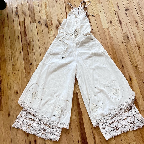 Free People Always Yours Crochet Cutwork Lace Jumpsuit - Picture 8 of 11